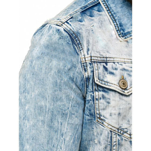 100% coton Denim vestes hommes décontracté couleur unie poche mince veste pour hommes Style haute qualité hommes vêtements Denim veste - Product Image 2