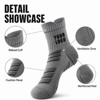 Chaussettes de sport antidérapantes en coton KTS329 OEM avec logo personnalisé, sans MOQ, pour la gym, l'entraînement, le basketball, la course et le cyclisme