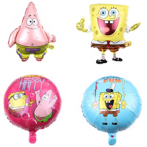 Hot Sponged Baby Yellow Square Globos de papel de aluminio <span class=keywords><strong>Bob</strong></span> y Patrick Globos de dibujos animados Niños Globos de cumpleaños Decoraciones para fiestas - Product Image 1