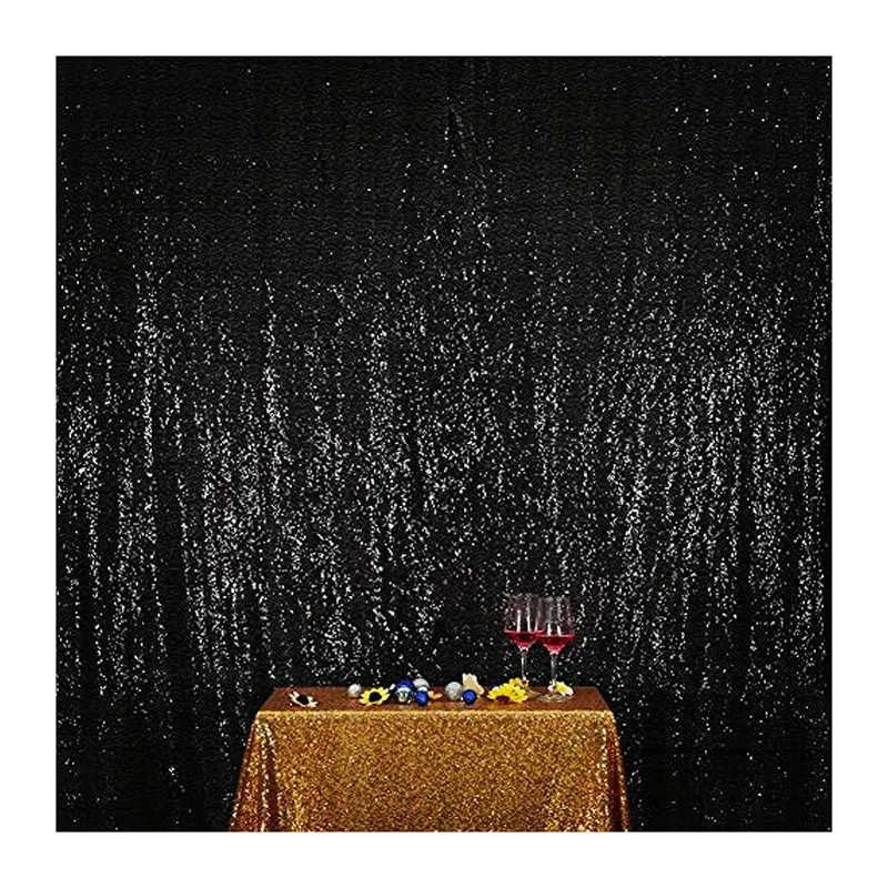 Pailletten Hintergrund 6 x 8FT schwarz Fotografie Hintergrund Sparkly Curtain Selfie Wand für Hochzeits feier Dekoration