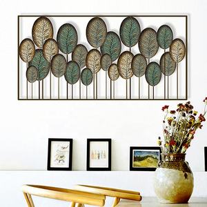 Decorazione Murale di Lusso in Ferro Battuto a Forma di Foglia per Soggiorno, Arte da <span class=keywords><strong>Parete</strong></span> per Arredamento Casa - Product Image 5