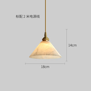 Lustre en marbre à tête unique tout en cuivre, LED, hauteur réglable, luminaire suspendu de luxe pour table à manger, chambre à coucher, taille moyenne - Product Image 6