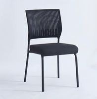 Chaise de bureau empilable en gros, sans accoudoirs, avec dossier en maille, pour salle de conférence, salle de réunion, visiteur, invité, formation