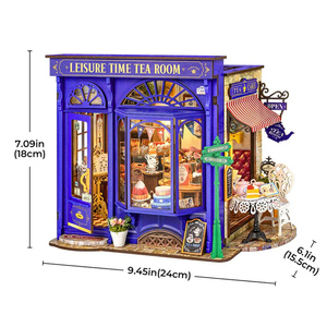 <span class=keywords><strong>Robotime</strong></span> Rolife Bois Artisanat Jouets Cadeaux DG171 Loisirs Salon de Thé 3D Bois Puzzles DIY <span class=keywords><strong>Miniature</strong></span> Maison - Product Image 3