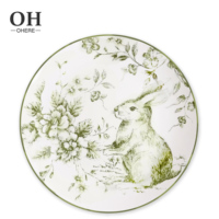 Nouveau Design Ensemble de Dîner Lapin de Pâques Style Chinois Ensemble de 4 Assiettes pour Événement & Restauration & Location