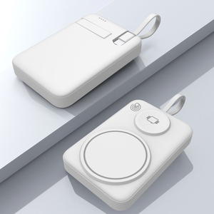 Mini Magnetic Power Bank 10000mAh PD 15W Fast Charging Built-in Cable Wireless Charger Station For Apple Watch iPhone - Product Image 1
