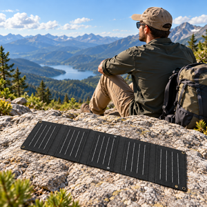 Panel Solar Portátil de 10W con Cinco Paneles Plegables para Senderismo y Camping - Product Image 2