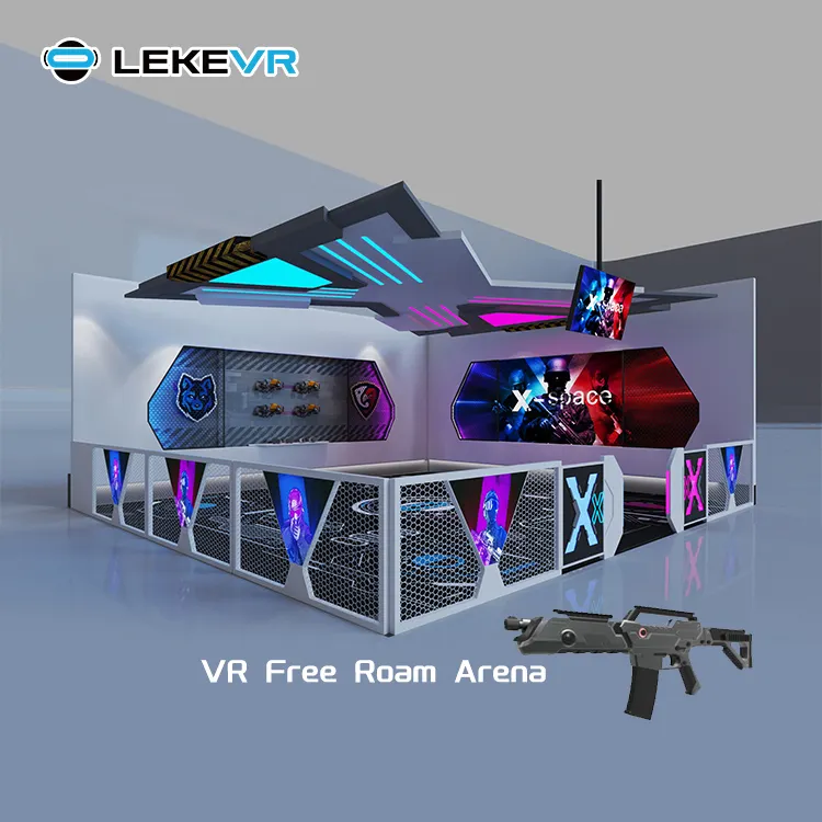 LEKE VR Virtual Reality Free Roam Arena 4-6 Spieler 9D Zombie Shooting Wandererlebnis Gaming VR Arcade Maschine