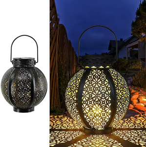 Năng lượng mặt trời <span class=keywords><strong>Powered</strong></span> <span class=keywords><strong>LED</strong></span> Đèn ngoài trời nhôm treo đèn với xử lý cho vườn bảng Patio đường dẫn không thấm nước IP65 trang trí - Product Image 2