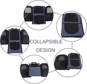 Muestra gratuita de transportín para mascotas (gatos/perros) de lados blandos, transportines plegables para viajes para gatos grandes/perros pequeños con correa para el hombro - Product Image 3