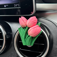 Diffuseur de parfum pour voiture en forme de tulipe de luxe, clip pour grille d'aération, décoration florale intérieure, aromathérapie, rafraîchisseur, cadeau pour femme, accessoire de voiture