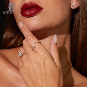 Wholesale Custom Minimalist Korean 925 <strong>Sterling</strong> <strong>Silver</strong> Lab Grown Zircon Wrap <strong>Ring</strong> Fine Jewelry <strong>Adjustable</strong> <strong>Rings</strong> for Girls - Product Image 4