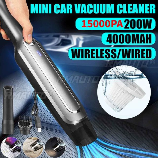 Wireless Car Vacuum Cleaner 15000Pa Cordless Handheld Auto Vacuum Home & Car Dual Use Mini Vacuum Cleaner With Built-in Battrery