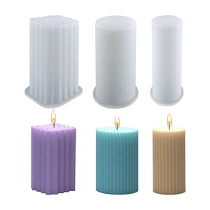 Groothandel Diy Kaars Hars Mal Rechthoekige Streep Cilindrische Golf Cirkelvormige Kaars Siliconen Mallen - Product Image 3