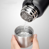 Thermos en acier inoxydable 600/1000/1500ML, bouteille d'eau isolée pour l'extérieur, gobelets portables, thermos de voiture, tasse à café, filtre à corde