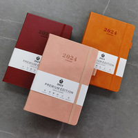 Carnet de notes/agenda hebdomadaire/mensuel en cuir avec reliure cousue, impression personnalisée promotionnelle, design de logo personnalisé - Cadeau