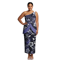Puletasi Island – Ensemble 2 pièces personnalisé pour femmes grandes tailles, robe à épaules dénudées, motif tribal polynésien samoan, Puletasi pour femmes