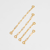 Chaîne extensible ajustable plaquée or 18 carats de qualité supérieure avec fermoir à ressort sécurisé pour colliers et bracelets