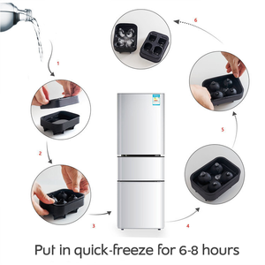 Moule à glaçons carré en silicone à <span class=keywords><strong>6</strong></span> grilles avec couvercle pour les boissons au bar et les fêtes Boîte à glaçons en silicone pour enfants - Product Image 6