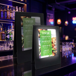 Luxury Pu Leather <b>Led</b> Menu Board Illuminated Glowing Menu Holder Stand A5 A6 <b>Led</b> Menu for Nightclubs - Product Image 1