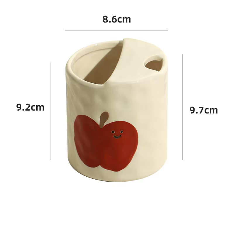 white-Apple cup-smiley face