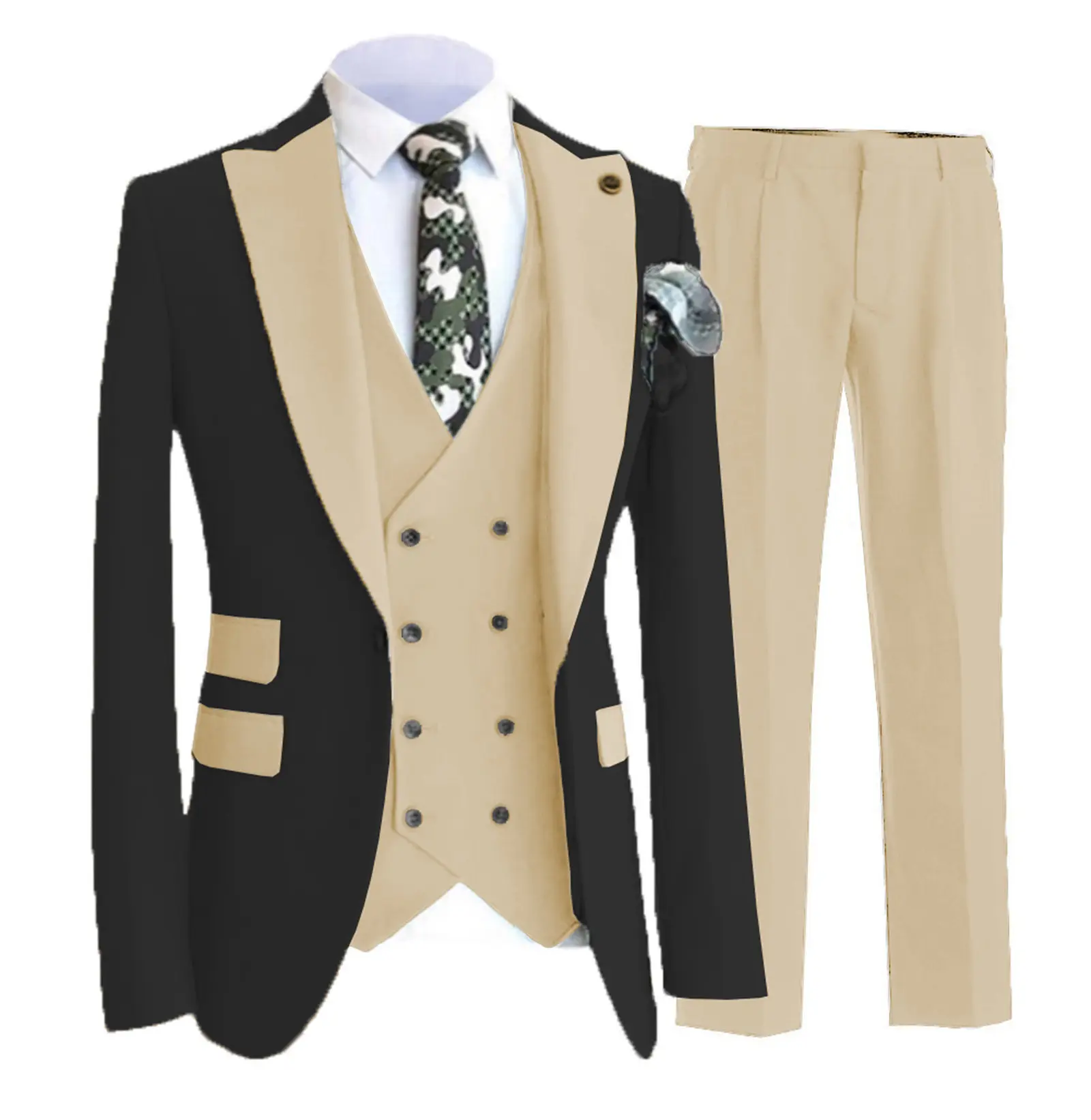2022 Costume smart bespoke slim fit groom wedding tuxedo for gentleman 3 business leisure pieces jacket blazer set men's suits