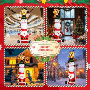 Уличный Рождественский надувной снеговик с Санта-Клаусом - Product Image 6