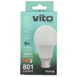 Ampoule LED B22 9W 801lm 4000K Lumière naturelle - Product Image 2