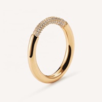 Gemnel accessoires de tous les jours, bracelet doré étincelant de haute qualité, bague simple en argent 925 pour filles