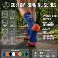 Chaussettes de course entièrement personnalisées - Logo, nom et numéro personnalisés - Chaussettes athlétiques de performance - Équipement de marathon sur mesure