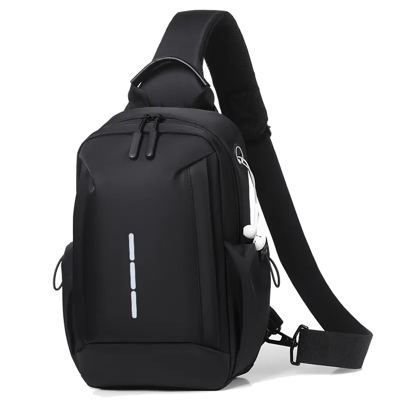 Custom Logo Waterproof Designer Chest Bag with USB Fanny Pack Bags For Men New Style Sport Portable Fitness Waist Bag