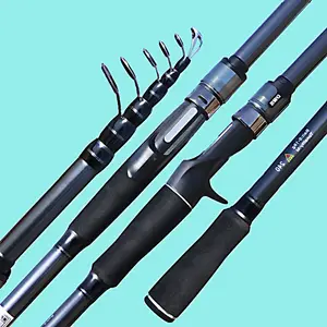 Portable Traveling Spinning Rod 1.8m 2.1m 2.4m 2.7m 3.0m Medium Strength Bait Casting Rod Of Stream River Raft Fishing