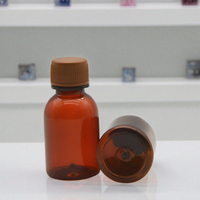 Bouteille en PET ambré de 150 ml pour médicaments, pilules, capsules et granulés, avec bouchon à vis, impression sérigraphique Zhejiang, épaisseur 0,1 mm, vente en gros