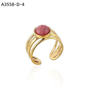 Amy Amy Fashion <b>Ring</b> <b>Gold</b> Plated Natural Stone <b>Cocktail</b> <b>Ring</b> For Women Vintage Style Geometric Design Everyday Wear - Product Image 4
