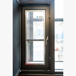 Fabricante de China Rotura térmica Aluminio Low E Vidrio negro Ventanas de aluminio ventana abatible - Product Image 6
