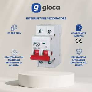 Interruptor de Corte de Carga Gloca 2P 40A 220V Montaje en Riel DIN 2 Módulos - Product Image 4