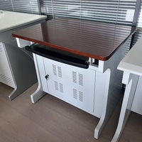 Bureau d'ordinateur extensible en métal et bois durable avec écran rabattable pour salle de classe et bureau, respectueux de l'environnement