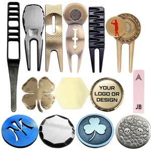 Gepersonaliseerde Logo Roestvrij Staal Messing Metalen Golfbal Divot Reparatie Tool Marker