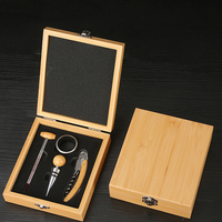 Coffret cadeau personnalisé en bois en gros tire-bouchon à vin hippocampe couteau verseur et bouchon à vin ensembles d'accessoires pour le vin en acier inoxydable