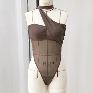 2026 STOCK Plain wanita dua potong baju renang Bandeau Mesh Thong pakaian renang dan rok transparan Set tembus pandang Ups S-<span class=keywords><strong>M</strong></span> - Product Image 5