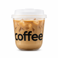 Gobelets en PET en forme de U de 12 oz et 16 oz avec couvercles à bec verseur pour latte glacé, emballage de café personnalisé imprimé