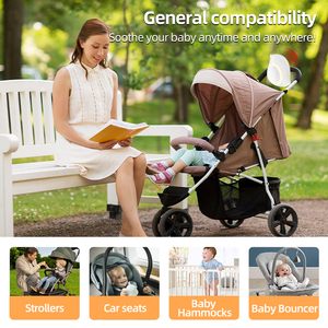 Poussette-balançoire pour bébé au design d'oiseau OEM |   Vibration automatique |    Veilleuse LED avec musique et bruit blanc, dispositif apaisant USB-C - Product Image 4