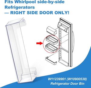 Reemplazo actualizado del contenedor del estante de la puerta del refrigerador W11239961Compatible con las piezas del estante de la puerta del refrigerador <span class=keywords><strong>Whirlpool</strong></span> - Product Image 4