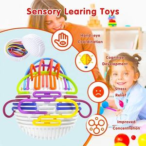 Juguete Sensorial 3D para Ejercicios de Concentración para Niños con Autismo, Juguetes Educativos de Silicona Colorida con Líneas, Tablero de Actividades para Bebés - Product Image 2