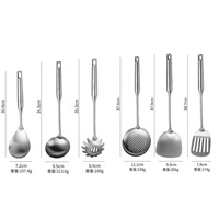 Ensemble d'ustensiles de cuisine en gros en acier inoxydable 18/8, ensemble d'ustensiles de service en métal pour la cuisine, ensemble d'outils de cuisine