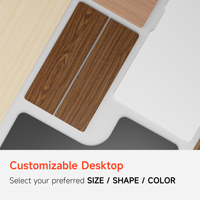 Bureau d'angle ergonomique AUKI électrique réglable en hauteur à 90 degrés en forme de L pour ordinateur de bureau