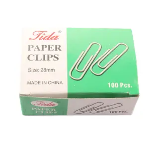 Hot koop 28mm paperclips ronde kop metalen briefpapier bindmiddelenklemmen
