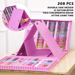Juego de Papelería Educativa de Plástico ABS de 208 Piezas, Juego de Pinceles para Pintar con Agua, Lápices de Colores, Crayones, Juguetes de Dibujo Artístico - Product Image 2
