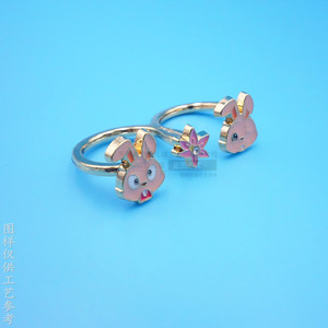 Anillo de Animales de Dibujos Animados, Aleación de Zinc, Diseño de Dos Dedos Unidos, Joyería Infantil Personalizable - Product Image 2