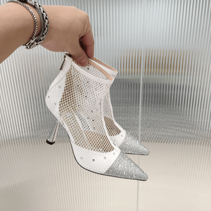 Chaussures à talons hauts Jimmy de haute qualité, classiques, à bout pointu, avec décoration en maille diamantée et dégradé de diamants, élégantes et tendance - Product Image 5